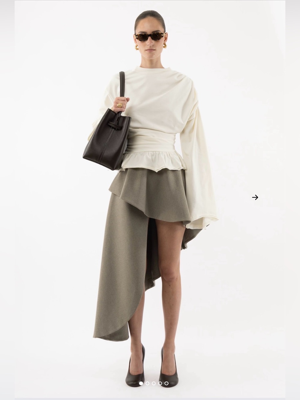 ARAKII Draped Long Sleeve Shirt Size S $240